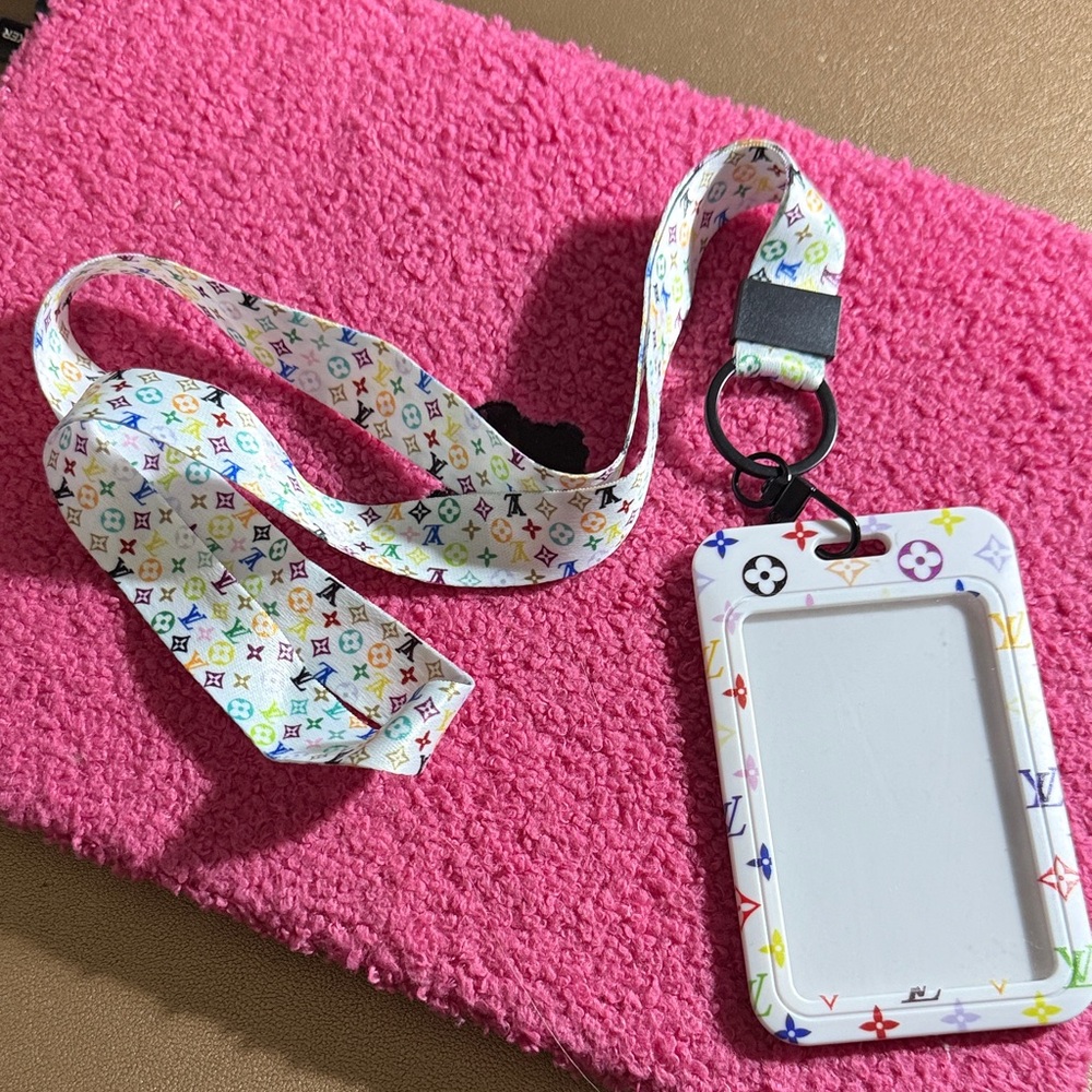 Home made Fashion Multicolor ID/Badge holder and lanyard
